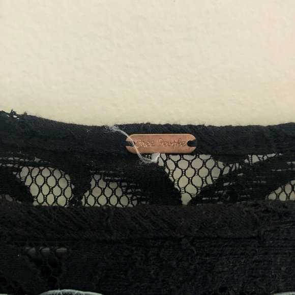 Free People Dreamer Black Floral Lace Sheer Jacquard Mini Dress - Picture 7 of 7